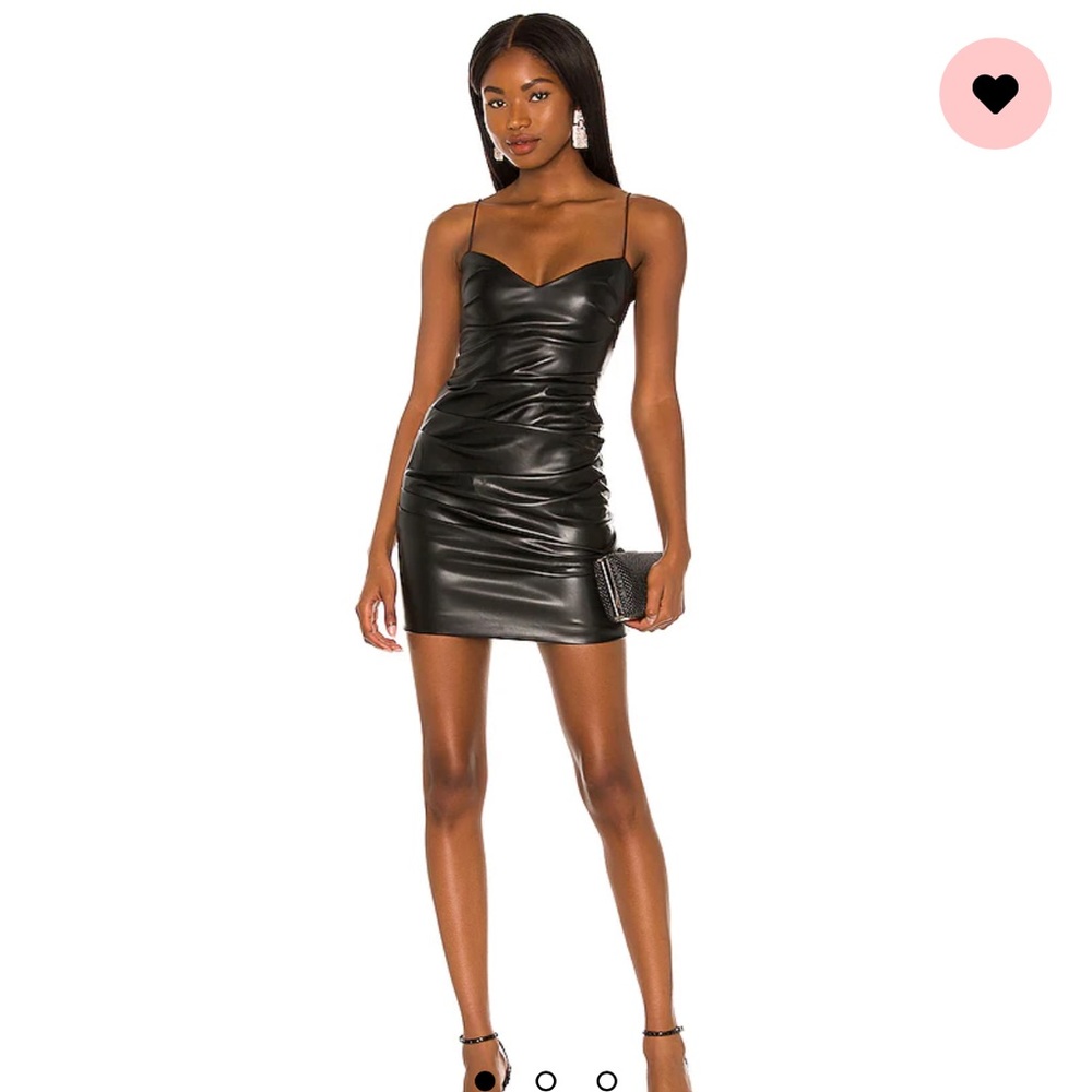 Nookie Rhea Faux Leather Mini Dress in Matte Black